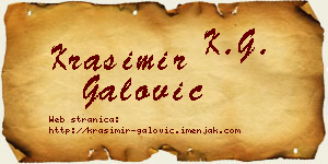 Krasimir Galović vizit kartica